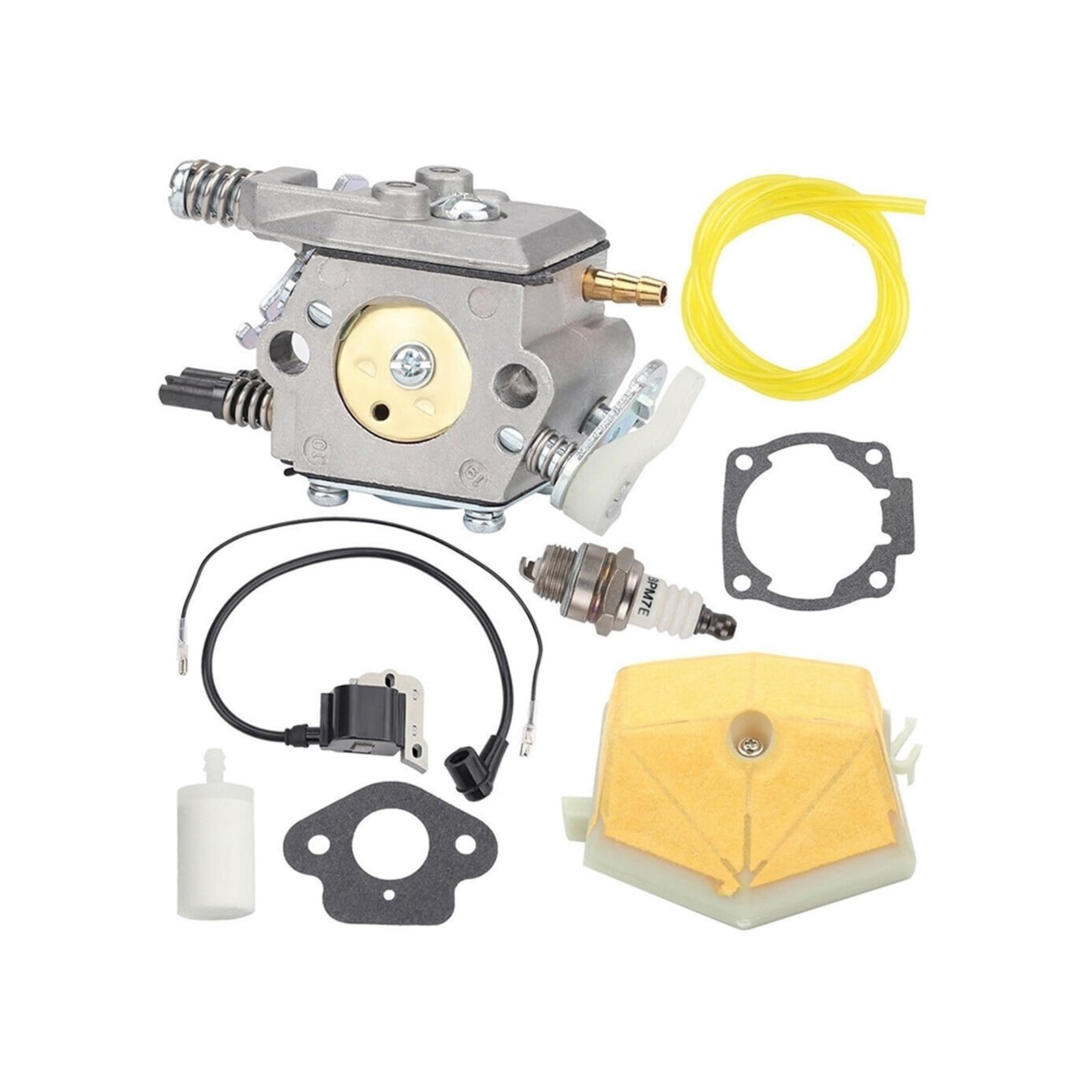 Gebläsevergaser Für Husqvarna 50 51 55 61 254 257 261 262 Kettensäge, für Walbro WT-170 Vergaser, für Zündkerze, Kraftstofffilter, Vergaser-Kit von Generisch