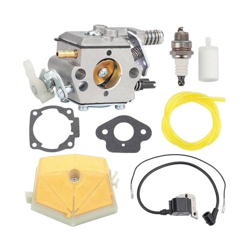 Gebläsevergaser Vergaser-Kit Kettensäge für Walbro WT-170 Vergaser für Zündkerze Kraftstofffilter Vergaser für Husqvarna 50 51 55 61 257 261 262 von Generisch