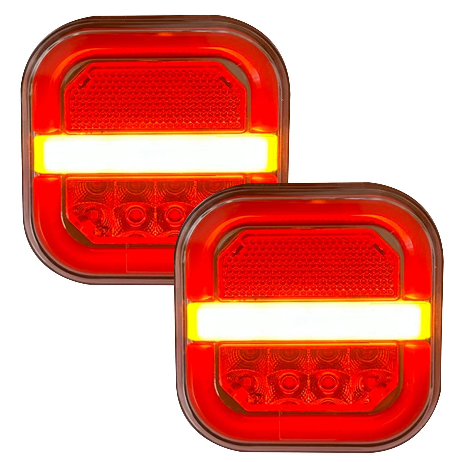 Generico Trailer Lights, LED Trailer Lights, Trailer Brake Light, Square Tail Light, Sturdy Tail Light Accessories with LED Technology for Van, Cars, Trucks, Buses, And Commercial Vehicles von Generisch