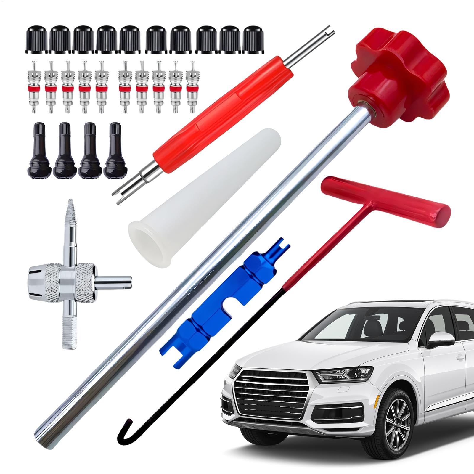 Generico Ventil STEM Tool, Tire Valve Installer, Valve Remover Tool, Motorcycle Valves Installer, Tire Valves Installer Tool Kit with Remover And T-Hook Design for Quick Car and Motorcycle Fixes von Generisch