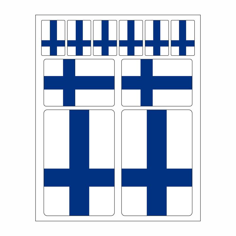 Generisch 10 Stück Flaggen Aufkleber Finnland Set | Sticker Finland Autoaufkleber von LZBBD