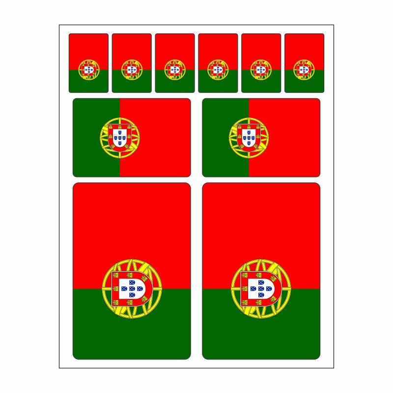 Generisch 10 Stück Flaggen Aufkleber Portugal Set | Sticker Portugiesische Republik Autoaufkleber von Generisch