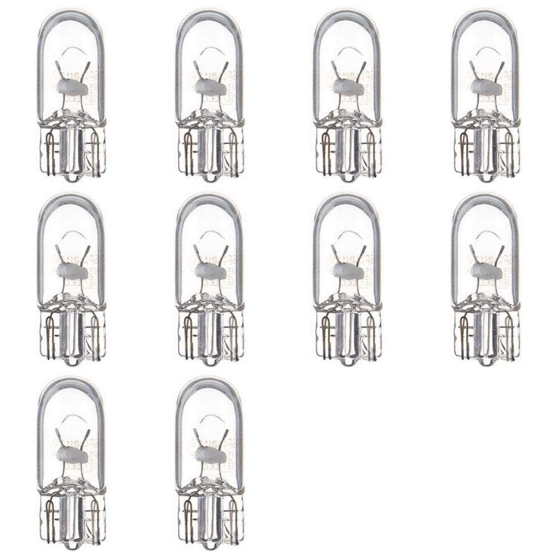 Generisch 10 x Glühlampe 12V 5W W2,1x9,5d Glassockel W5W von Generisch