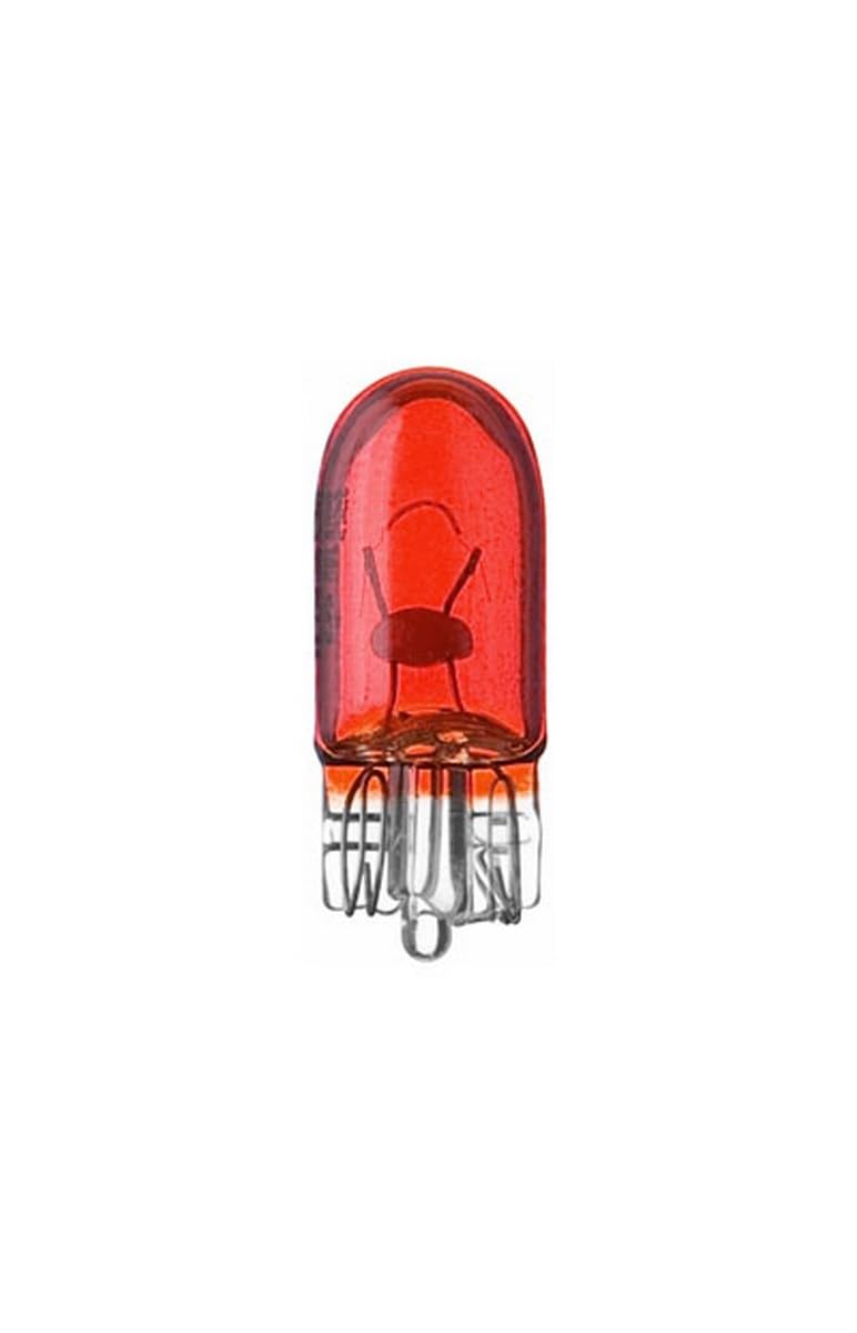 Generisch 2 x Glühlampe 12V 5W W2,1x9,5d Glassockel W5W Rot von Generisch