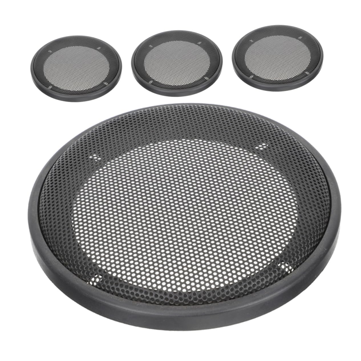 Generisch 4 Stück Auto-Lautsprechergitter Auto Lautsprecher Gitter Auto Lautsprecher Grill Auto Subwoofer Gitterabdeckung schwarz Lautsprecherabdeckung Lautsprecherschutz Eisennetz Black von Generisch