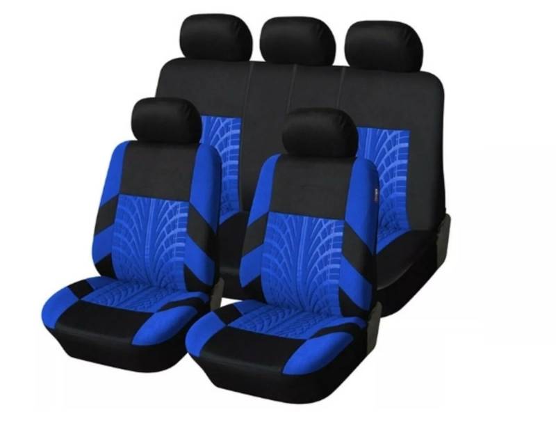 Generisch 5er Komplettsatz Premium Sitzbezüge von Polyester Vorne + Hinten Bezüge Elegante Blau/Schwarz Schonbezüge Neu OVP Universal Auto PKW Hund Tierschutz Abwaschbar Luxus von Generisch