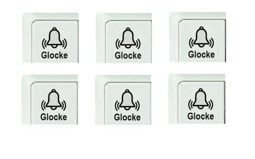 Generisch 6 Stück Schalter Aufkleber Set Glocke Klingel Schalteraufkleber Schalter Sticker (R23/12) (35x35mm) von Generisch