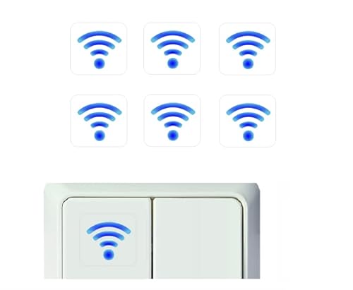 Generisch 6 Stück Schalter Aufkleber Set WLAN Schalteraufkleber Schalter Sticker (R23/5) (15 x 15 mm) von Generisch