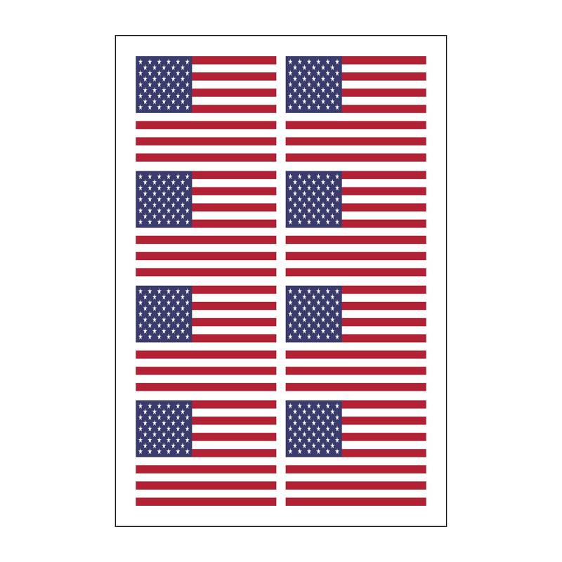 Generisch 8 Stück Aufkleber Amerika Flaggen Set | Sticker USA Autoaufkleber von Generisch