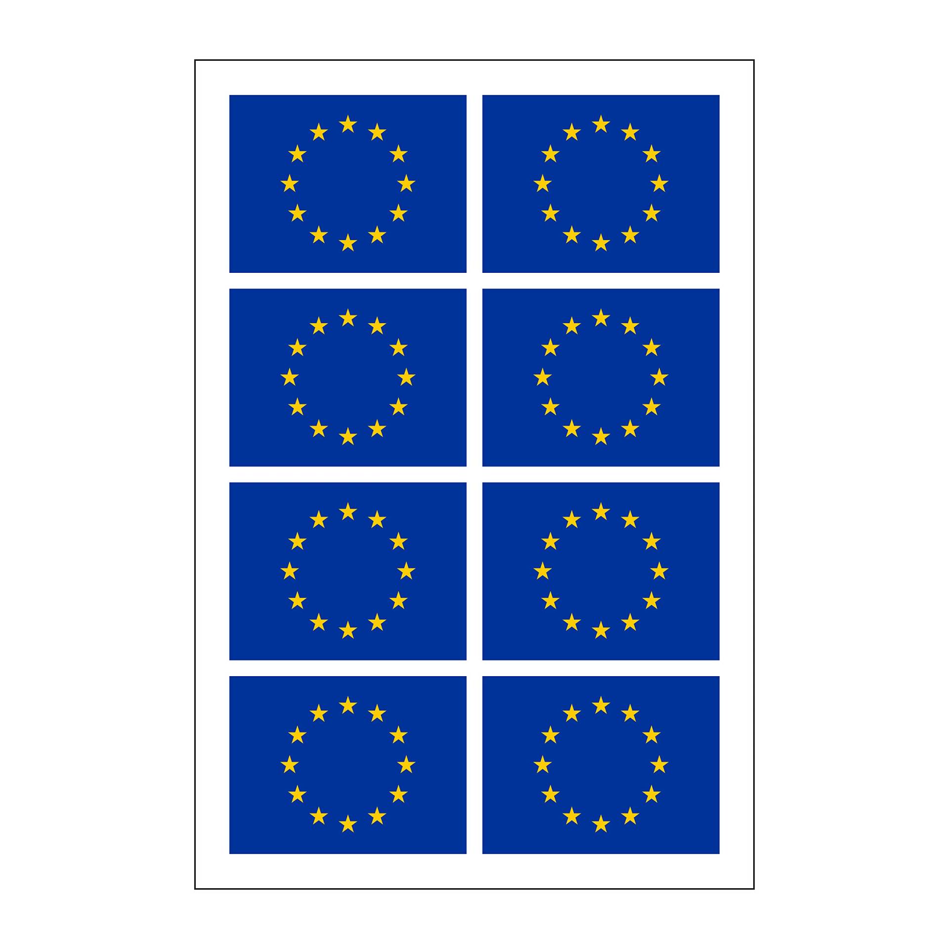 Generisch 8 Stück Aufkleber EU Europa Flaggen Set | Sticker Autoaufkleber von Generisch