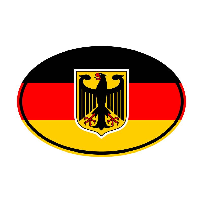 Generisch Aufkleber Länderkennzeichen Deutschland Bundesadler | Sticker | Flagge | PKW | Auto | Autoaufkleber von Generisch