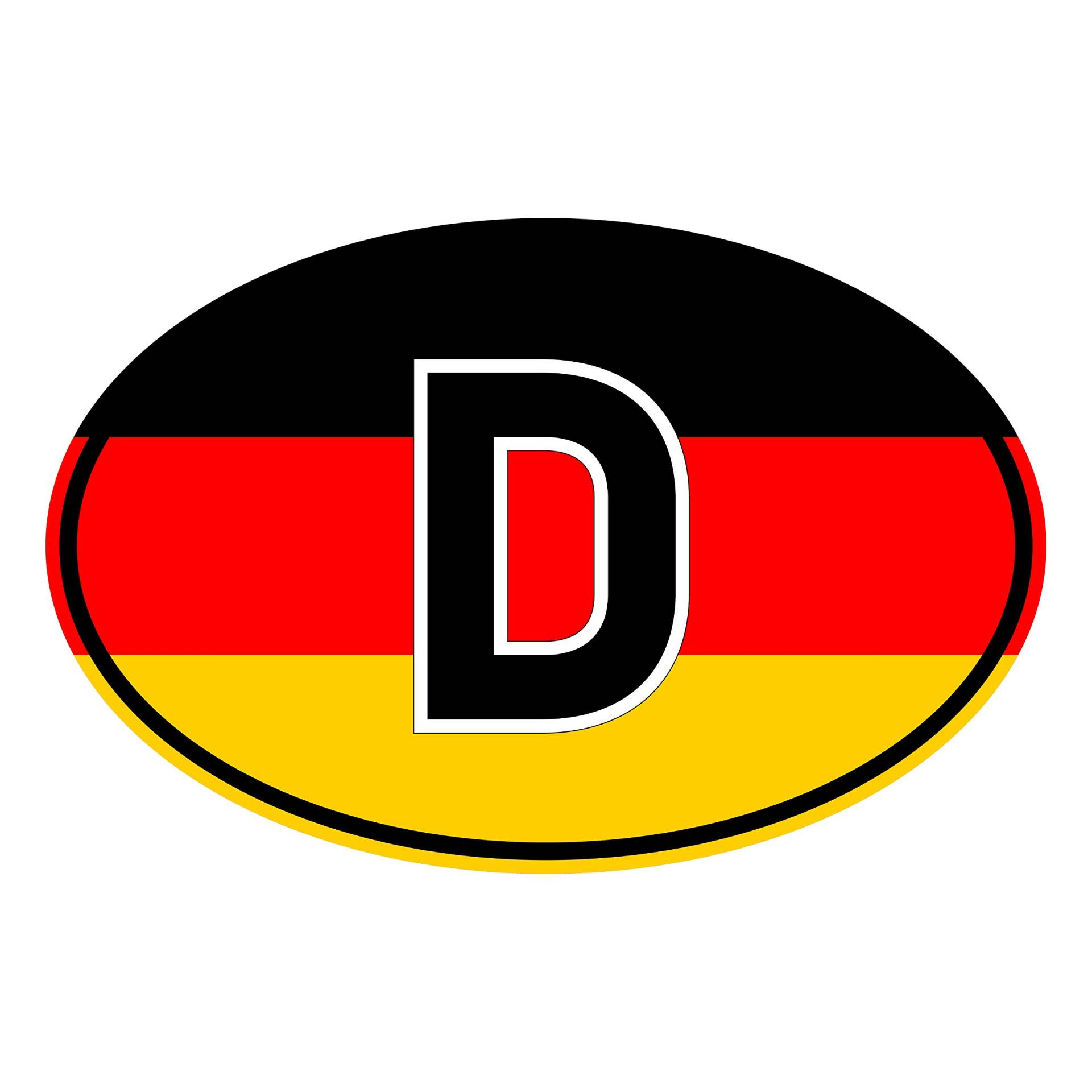 Generisch Aufkleber Länderkennzeichen Deutschland | Sticker | Flagge | PKW | Auto | Autoaufkleber von IUSOT