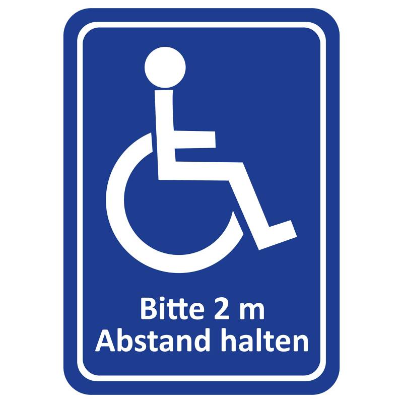 Generisch Behinderten Aufkleber | Rollstuhlfahrer | 2m Abstand halten | Sticker | Autoaufkleber | Beförderung von Menschen mit Behinderungen | Rollstuhl | Rangierabstand von IUSOT