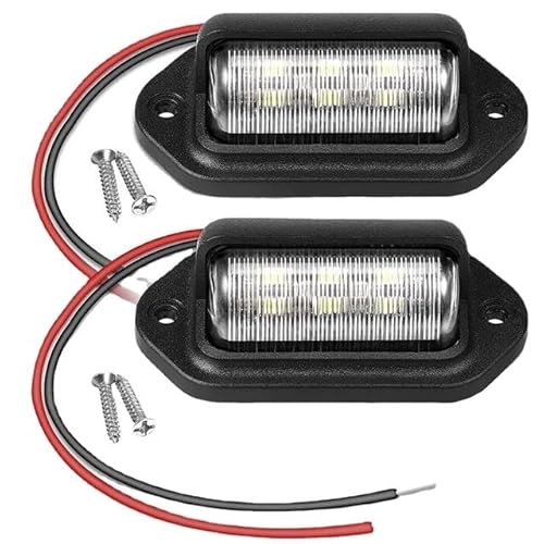 Generisch Auto-Bremslichter 2PCS 12V24V 6 Anzahl kennzeichen lichter Lampe Rücklicht Universal Für Autos Für Lkw Anhänger Motorrad Boot von Generisch