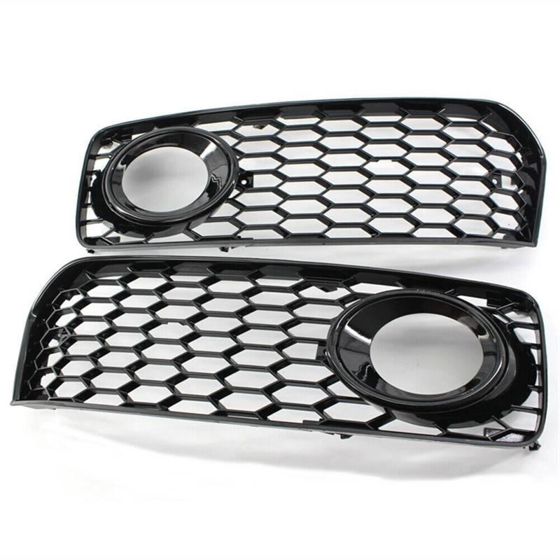 Generisch Auto-Nebelscheinwerfer-Baugruppen A5 B8 SLine S5 2008-2012, 2 Stück Auto Frontstoßstange Nebelscheinwerfer Kühlergrill Grillabdeckung Mesh H1ycomb Hex Grille(Schwarz) von Generisch