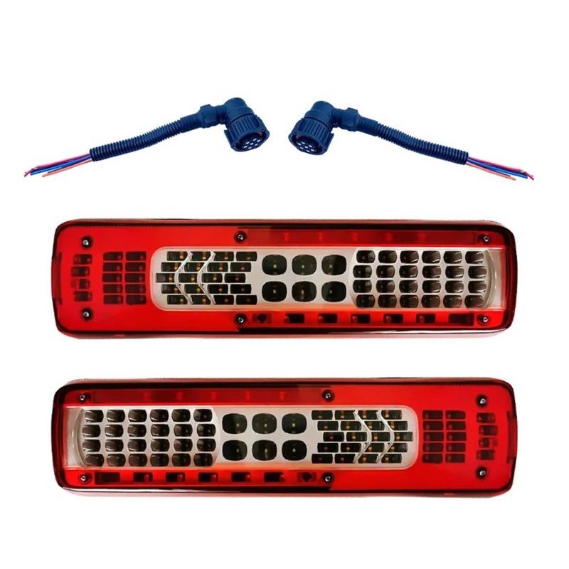 Generisch Auto-Rücklicht 1 Paar 24V für LKW-Rückleuchte für Volvo für LKW FH16 FH13 LED-Rückleuchte Anhängerbeleuchtung(L AND R BUZZER PLUG) von Generisch