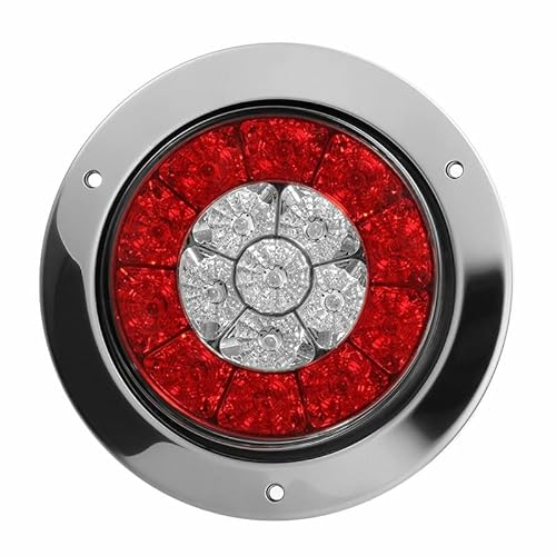 Generisch Auto-Rücklicht 1 x 10,2 cm runde rote/bernsteinfarbene 16 für LKW-Anhänger-Bremsstopp-Blinker für Signal-Rücklichter von Generisch