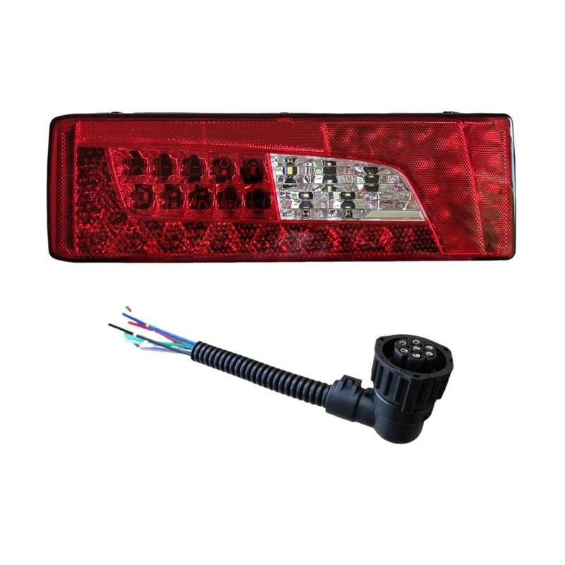 Generisch Auto-Rücklicht 1Pc 24V Hinten Scheinwerfer Rücklicht Für Scania Für Lkw Rücklicht Für Mit Für Stecker Anschlüsse Zubehör Teile(Left With Connector) von Generisch