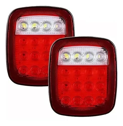 Generisch Auto-Rücklicht 2 Stück 16 LED-Stop-Heck-Blinker für Signal-Backup für Rückwärts-Bremsabstands-Markierungsleuchten-Lampen für Jeep YJ JK CJ für LKW-Anhänger Anhängerbeleuchtung von Generisch