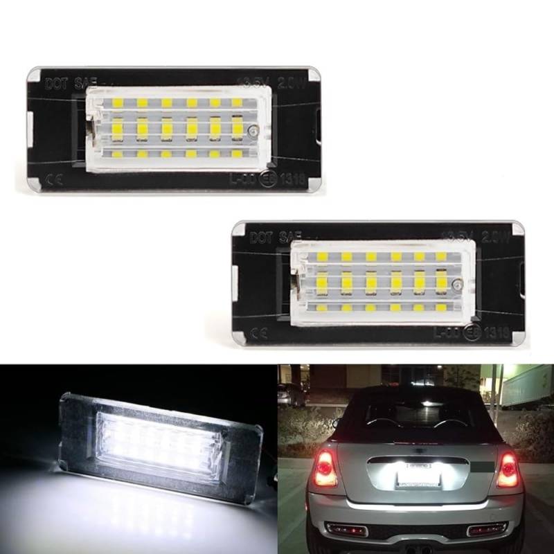 Generisch Auto-Rücklicht 2 Stück für Mini LED-Kennzeichenleuchte für Mini für Cooper R56 R57 R58 R59 Canbus-Fehler für kostenlose Kennzeichenleuchte für Plug-and-Play 6000K weiß Anhängerbeleuchtung von Generisch