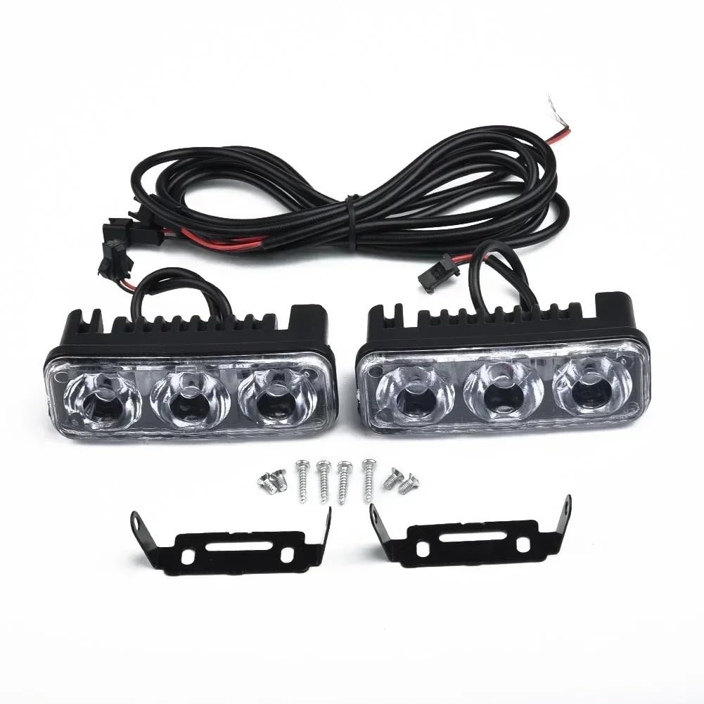 Generisch Auto-Rücklicht 2Pcs Auto 3LED für Super Weiß High Power Arbeit Lichter 6000K ~ 7000K DRL Tagfahrlicht universal Nebel Lampen Auto Zubehör Anhängerbeleuchtung von Generisch