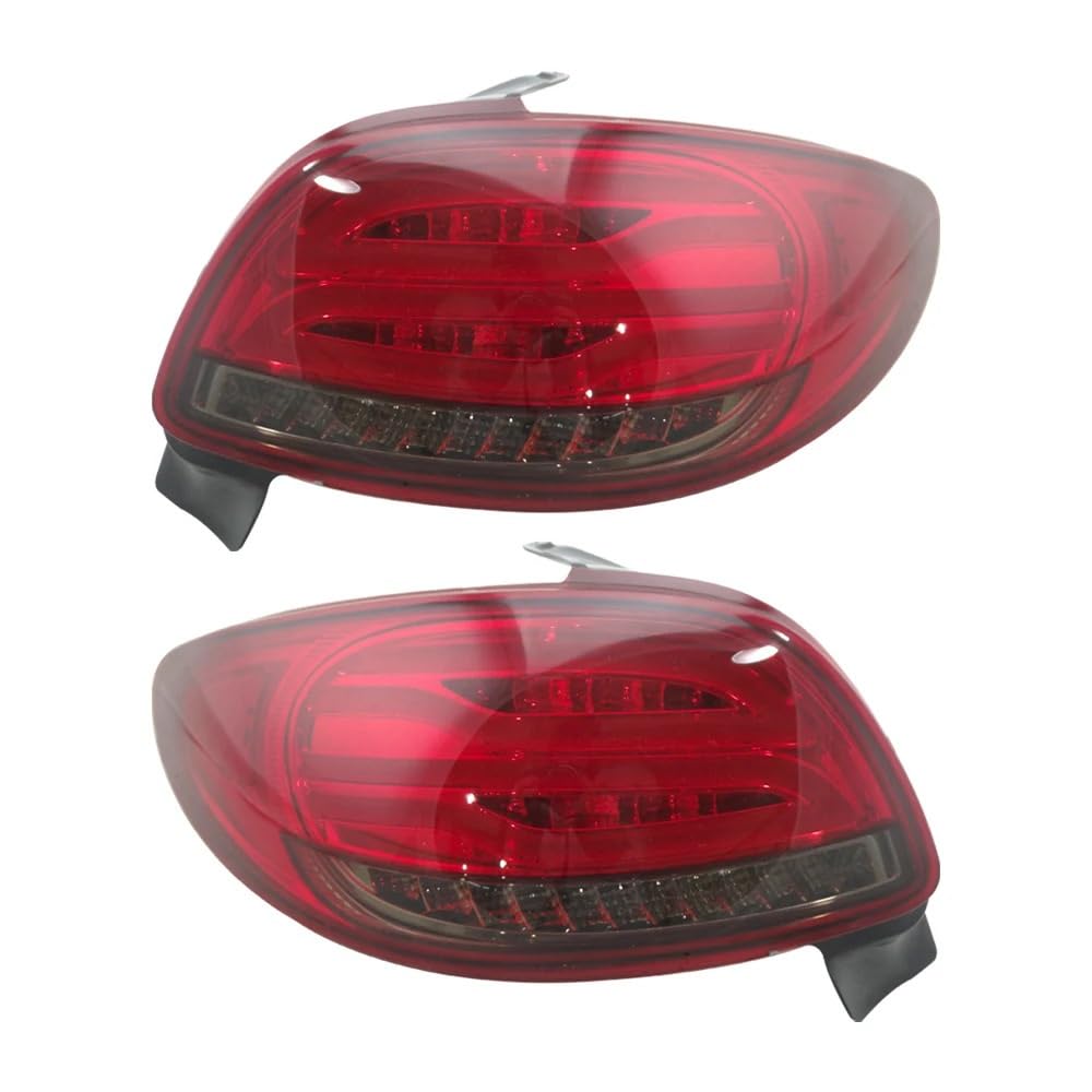 Generisch Auto-Rücklicht 2Pcs Hinten Rückleuchten Für Peugeot 206 2004~2008 206CC Schwanz Stop Brems Drehen für Signal Lampe auto Zubehör Anhängerbeleuchtung(Red Cover) von Generisch