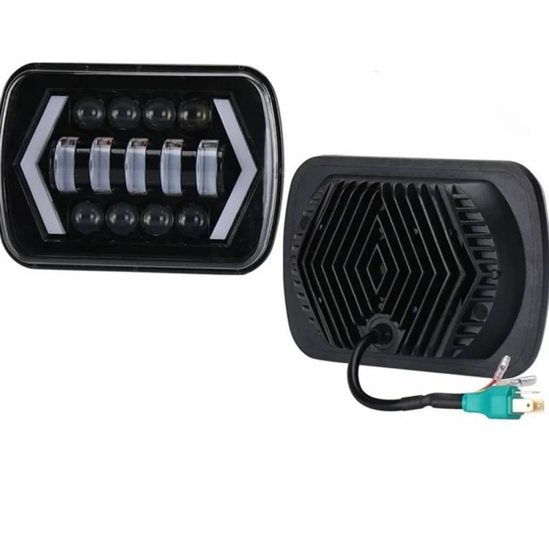 Generisch Auto-Rücklicht 7x6 5X7 Wasserdichter LED-Projektorscheinwerfer HiLo Beam DRL für Jeep für Cherokee für XJ Autozubehör(1pcs) von Generisch