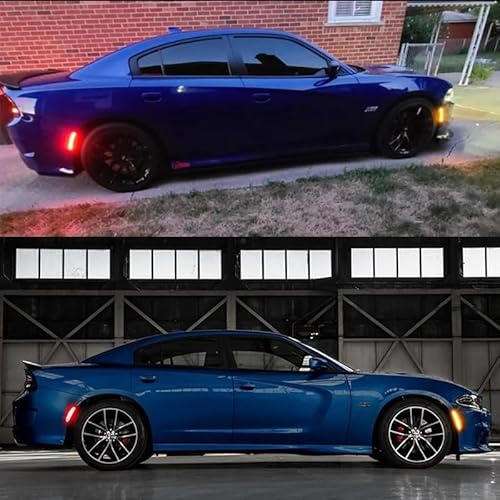 Generisch Auto-Rücklicht Für Dodge für Ladegerät 2015~2022 Vorne Hinten Stoßstange Seite Marker Licht für Smoked Drehen für Signal rücklicht(RGB) von Generisch