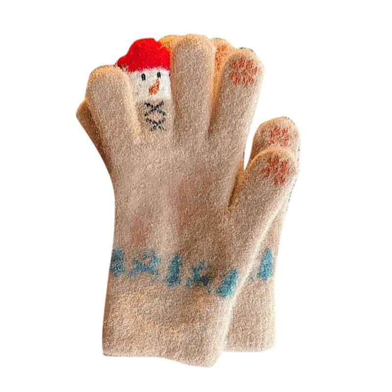 Generisch Bauchtanz Schmuck Knitted Cold Proof Plush Thickened Christmas Gloves Sexspielzeug Für Groß (Khaki, A) von Generisch