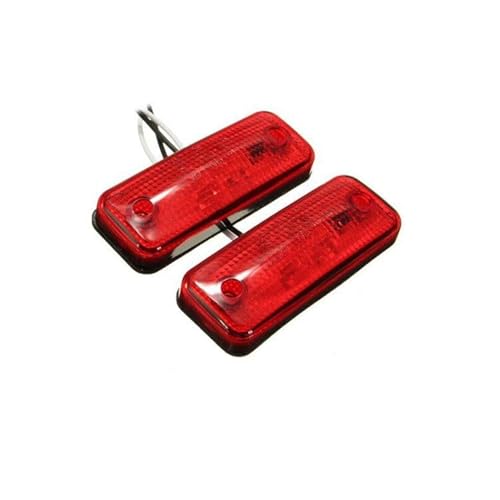 Generisch Bremslicht 1pc 10-30V Rot Weiß Bernstein Freiheit Seite Marker Anzeige Licht Für Anhänger Für Lkw Für Caravan für Signal lichter blinker E8 Kfz-Rücklichtbaugruppen(Rot) von Generisch