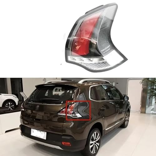 Generisch Bremslicht Für Dongfeng für Peugeot 3008 2013-2018 Auto Zubehör Hinten außerhalb Rücklicht Montage bremslichter drehen für signal rückfahr lichter Kfz-Rücklichtbaugruppen(16-18 right side) von Generisch