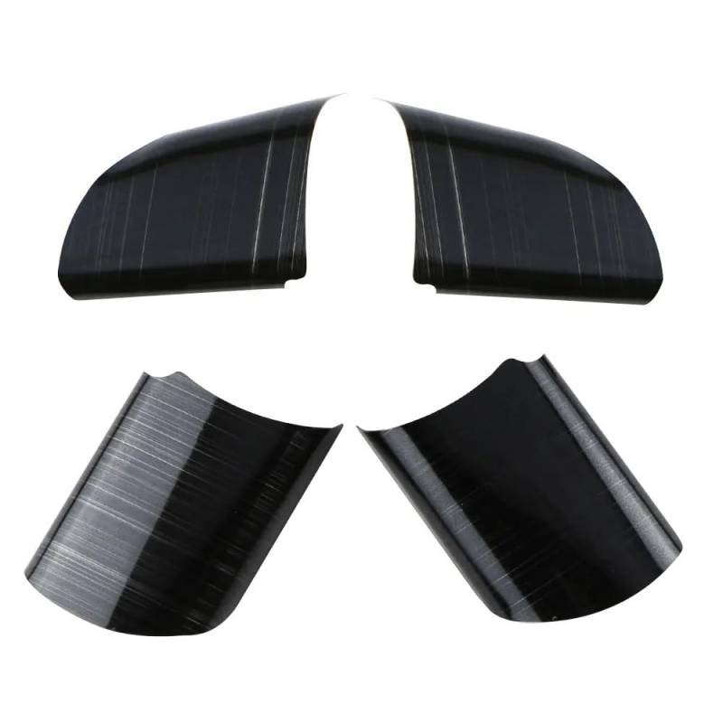 Generisch Brennender Edelstahl-Auto-Lenkrad-Dekorationsabdeckungs-Trim-Aufkleber for Ford Focus 2 MK2 2005-2011 Zubehör DunMuan(Black) von Generisch