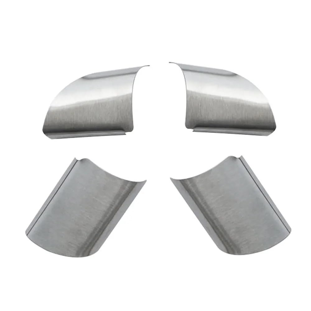 Generisch Brennender Edelstahl-Auto-Lenkrad-Dekorationsabdeckungs-Trim-Aufkleber for Ford Focus 2 MK2 2005-2011 Zubehör DunMuan(Silver) von Generisch