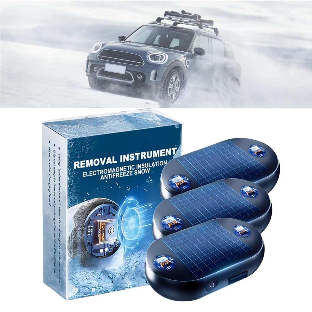 Generisch Elektromagnetische Molecular Interference Anti-Freezing Snow Removal Device Car,Frostschutzmittel Schnee Entfernung Instrument,Frostschutzgerät zur Schneeräumung,Auto Defroster (3 Stück) von Generisch