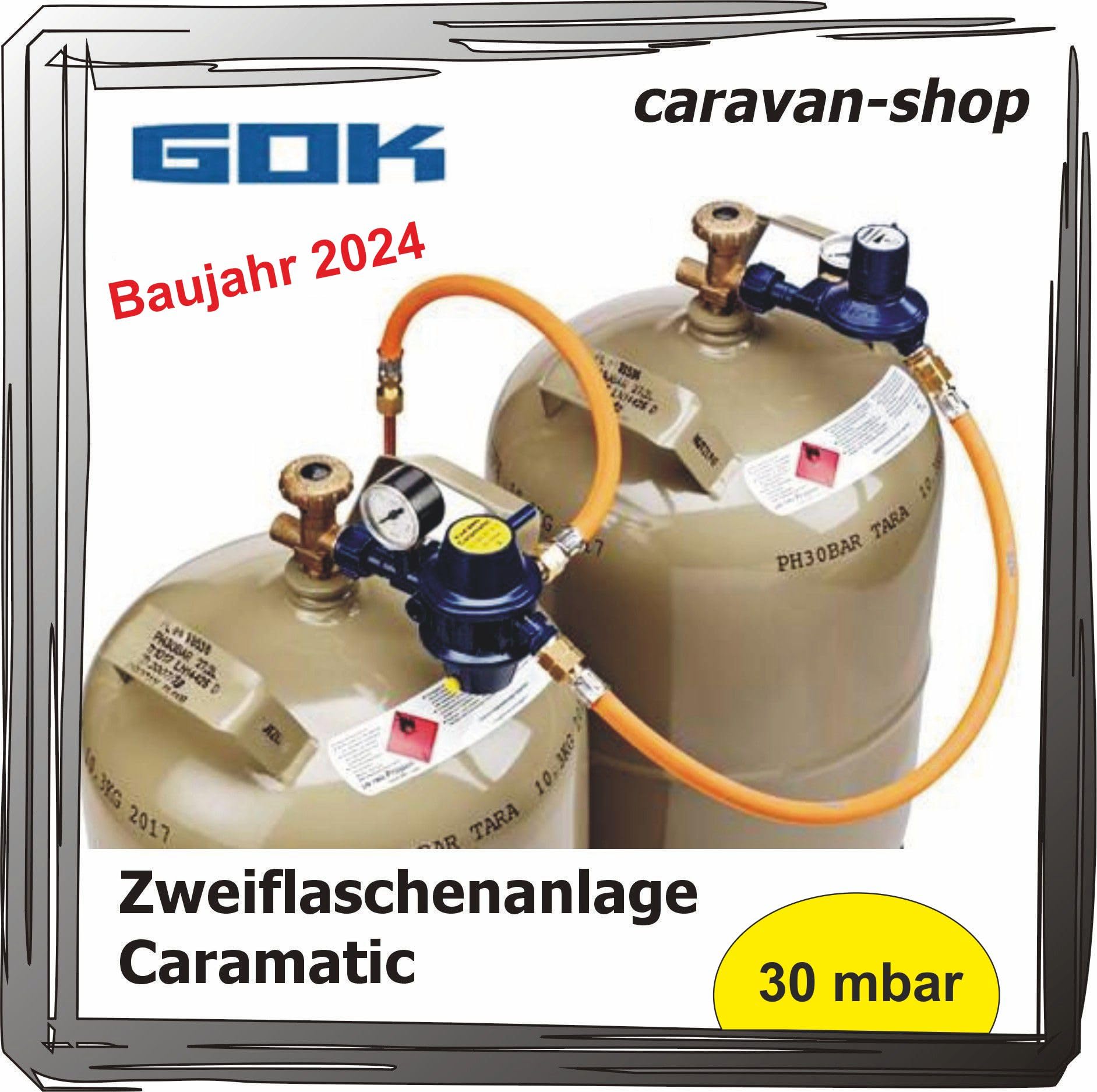 Generisch GOK Zweiflaschenanlage Caramatic 30 mbar für Caravan, Wohnwagen Wohnmobil, Duomatic von Generisch