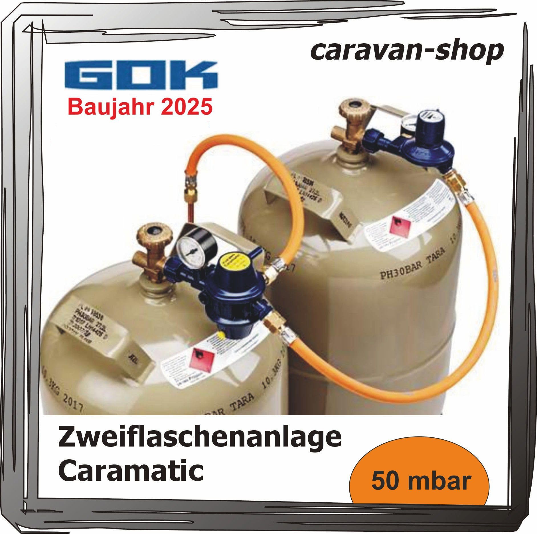 Generisch GOK Zweiflaschenanlage Caramatic 50 mbar für Caravan, Wohnwagen Wohnmobil, Duomatic von Generisch