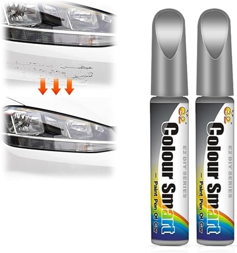 Generisch Lackstift Auto, 2024 New Auto Lackstift, Auto-Kratzer-Entferner-Stift, Auto Reparatur Lack Auto Pinsel, Auto Lackstift Lackreparaturstift, 2-in-1 Autolack-Kratzer-Reparatur (Grey, 2 PCS) von Generisch