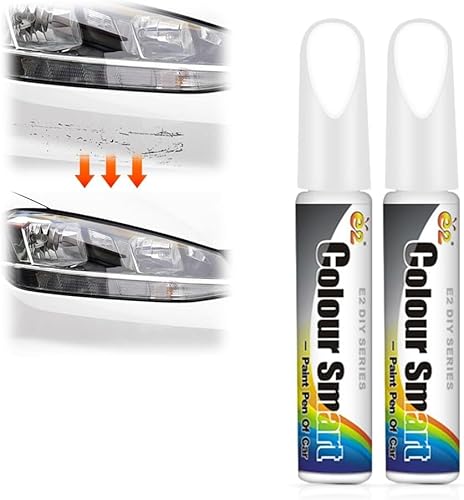 Generisch Lackstift Auto, 2024 New Auto Lackstift, Auto-Kratzer-Entferner-Stift, Auto Reparatur Lack Auto Pinsel, Auto Lackstift Lackreparaturstift, 2-in-1 Autolack-Kratzer-Reparatur (White, 2 PCS) von Generisch