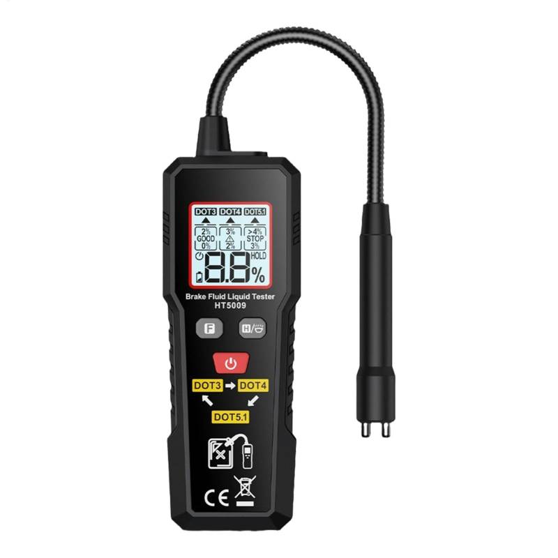 Generisch Moisture Analyzer Digital, Brake Fluid Tester, Water Leak Detection, Battery: 2 Batteries, Flexible Probe Sensor, Instant Readout Display, for Car System Maintenance Abs 95g von Generisch