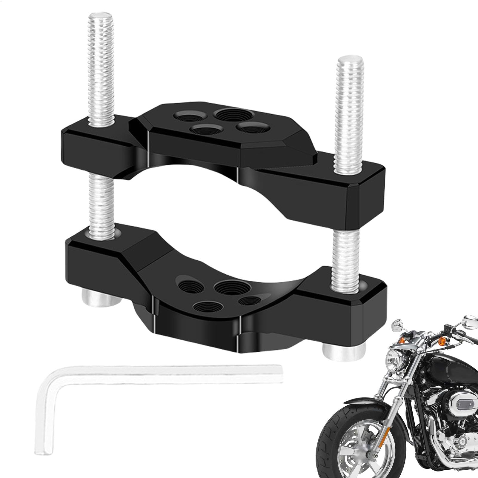 Generisch Motorcycle Spotlight Clamp, Headlight Pole Mount, Fog Light Holder, Spotlights Stand Mounts, 2.87x2.6x0.63 Inches, Ideal for Touring, Commuting, or Off-Road Adventures, Black von Generisch