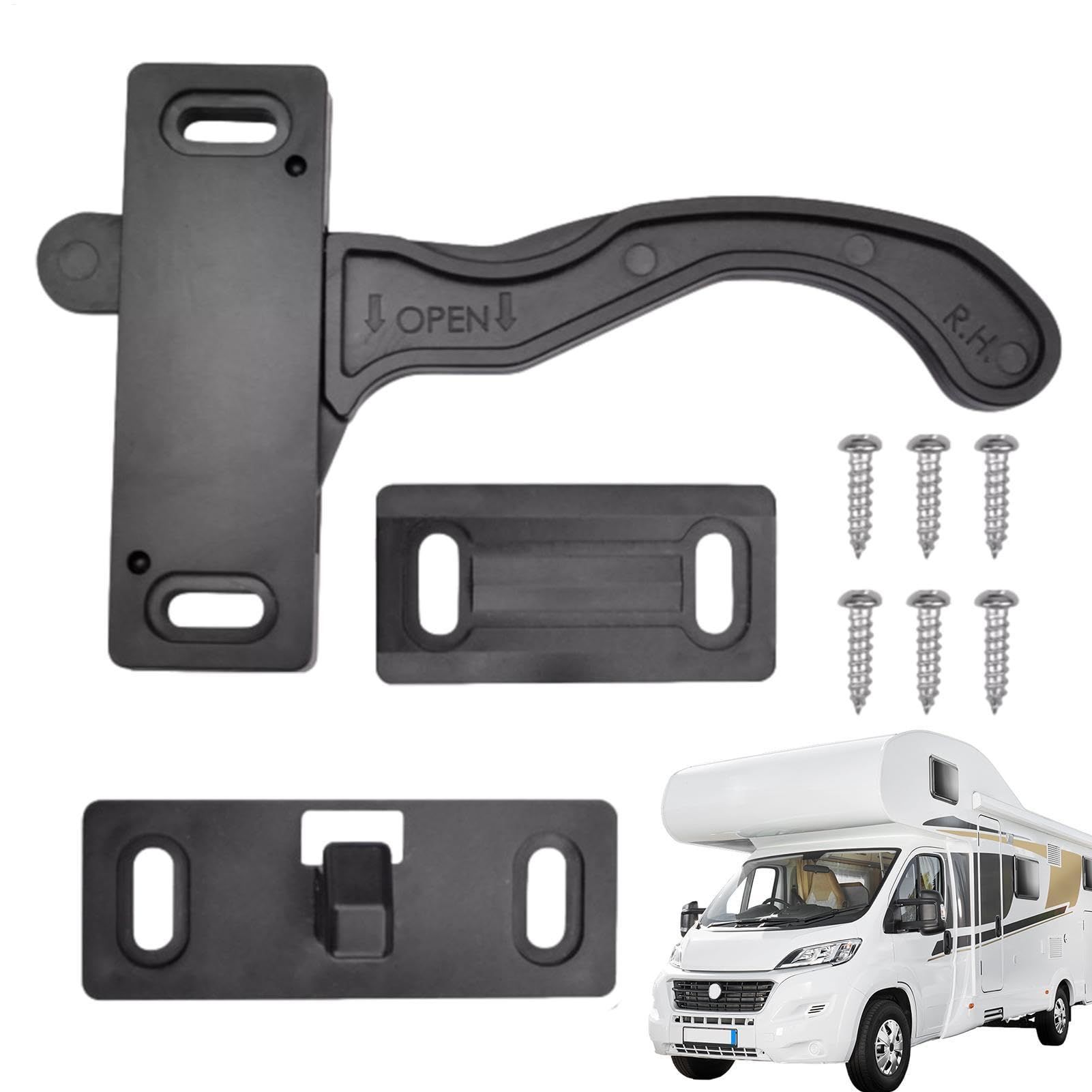 Generisch RV Bildschirmtür Riegel rechts, Handle Kit für RV | RV Screen Door Latch Griff Kit rechts | Anhänger Außenteile und Zubehör, Hardware für Wohnmobile von Generisch