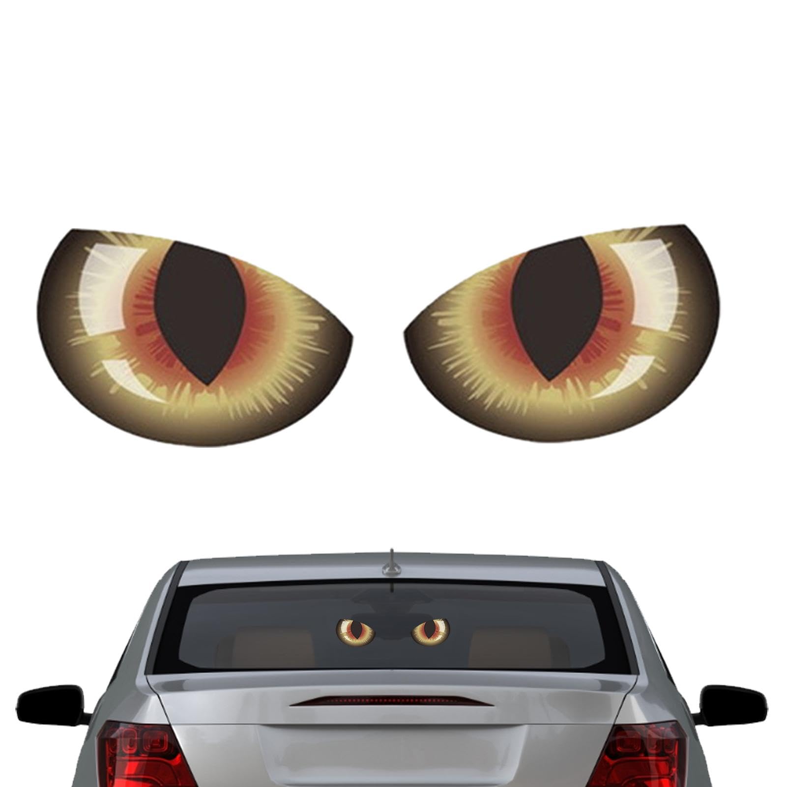 Generisch Reflektierende Augen Autoaufkleber | 3D-Nacht-Sicherheitsaufkleber, reflektierend, niedlicher Warnaufkleber | Lustiges Autozubehör, langlebige Autodekoration für Zuhause, LKW, Fahrzeug von Generisch