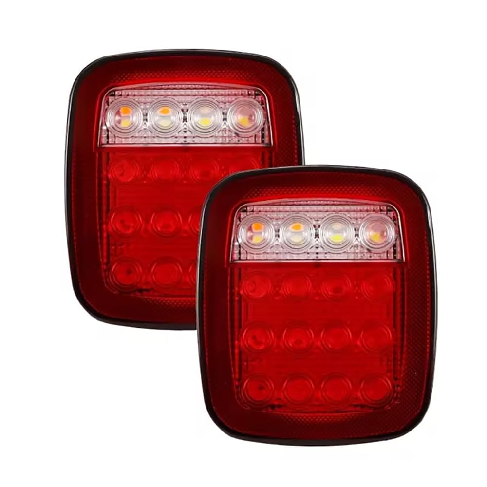 Generisch Rot, Rücklichter fit für Jeep Wrangler YJ TJ CJ 16 LED LED HAVK LIGHT HABEN BRETER BRETKE LICHT Signale von Generisch