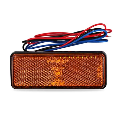 Generisch Rücklichter 1PC 12V Rot Weiß Bernstein Reflektor Hinten Schwanz Bremse Stopp Warnung Seite Marker Licht Für Jeep Für lkw-anhänger Motorrad Für Roller LED-UNIVERSAL-RÜCKLEUCHTEN(Gelb) von Generisch