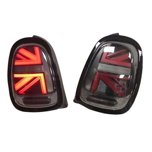 Generisch Rücklichter Paar LED-Rückleuchten für 2014–2019, für Mini, für Cooper F55 F56 F57 UNION JACK LCI, rote Linse, hintere Rückleuchte für mit Animation LED-UNIVERSAL-RÜCKLEUCHTEN(2PCS B) von Generisch