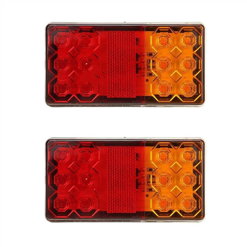 Generisch Rücklichtglas 2 stücke 12V 24V Auto Für Lkw Rücklicht Hinten Stopp Bremslicht Anzeige Für Signal Lampe Boot Anhänger für Caravan Van Lkw von Generisch