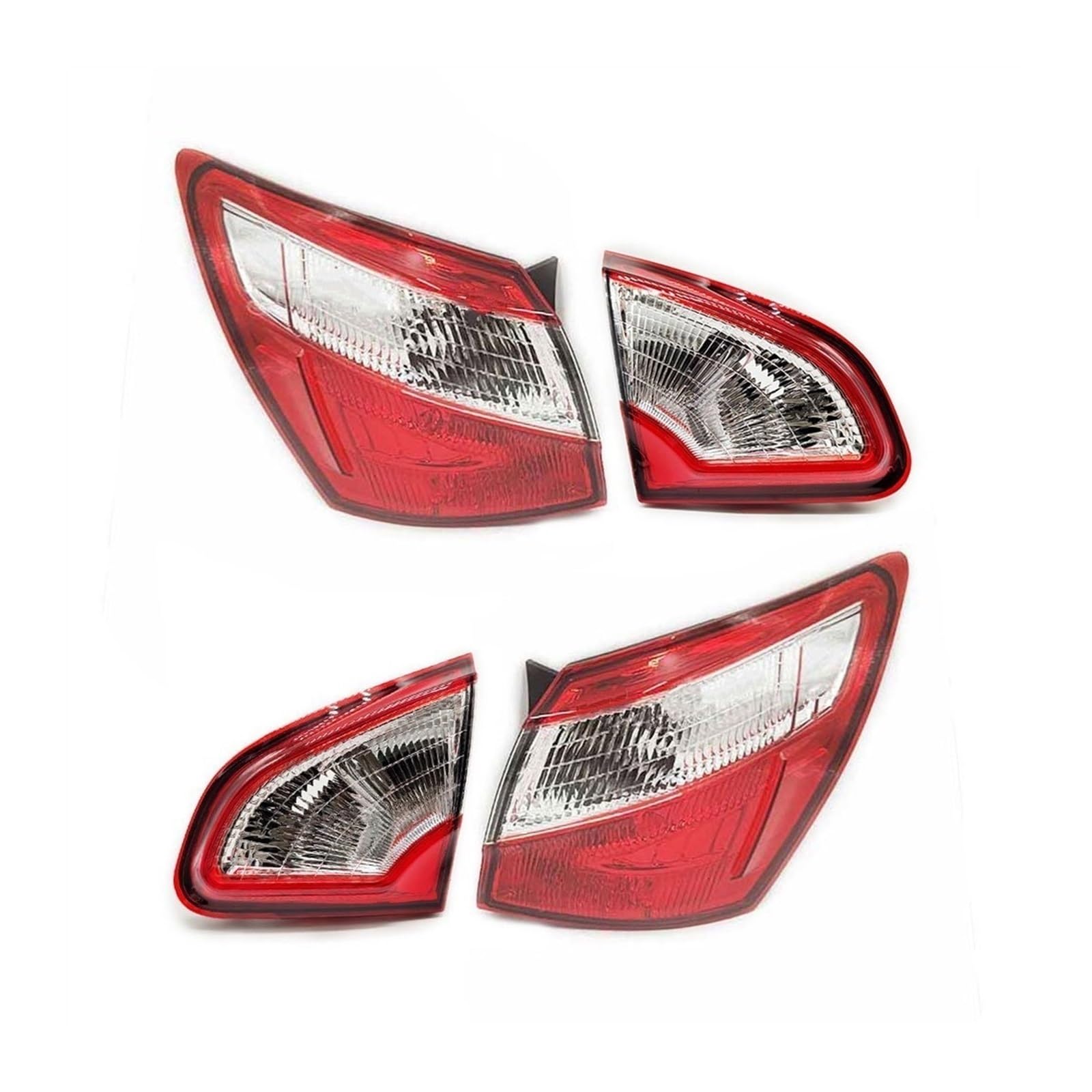 Generisch Rücklichtglas Für Nissan Für Qashqai 2008 2009 2010 2011 2012 2013 2014 2015 EU Version Hinten Bremslicht Zubehör Schwanz Licht(1Set 4PCS) von Generisch