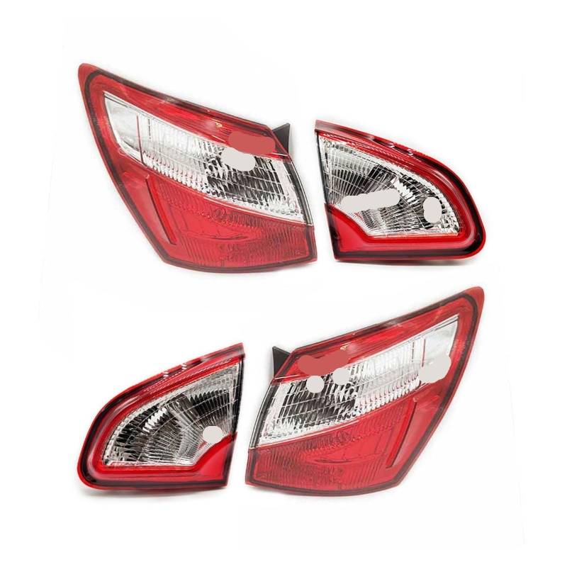 Generisch Rücklichtglas Für Nissan Für Qashqai 2008-2013 2014 2015 Auto Links Rechts Seite Hinten Rücklicht Montage Bremse Rücklicht Bremsleuchte Zubehör(4PC) von Generisch