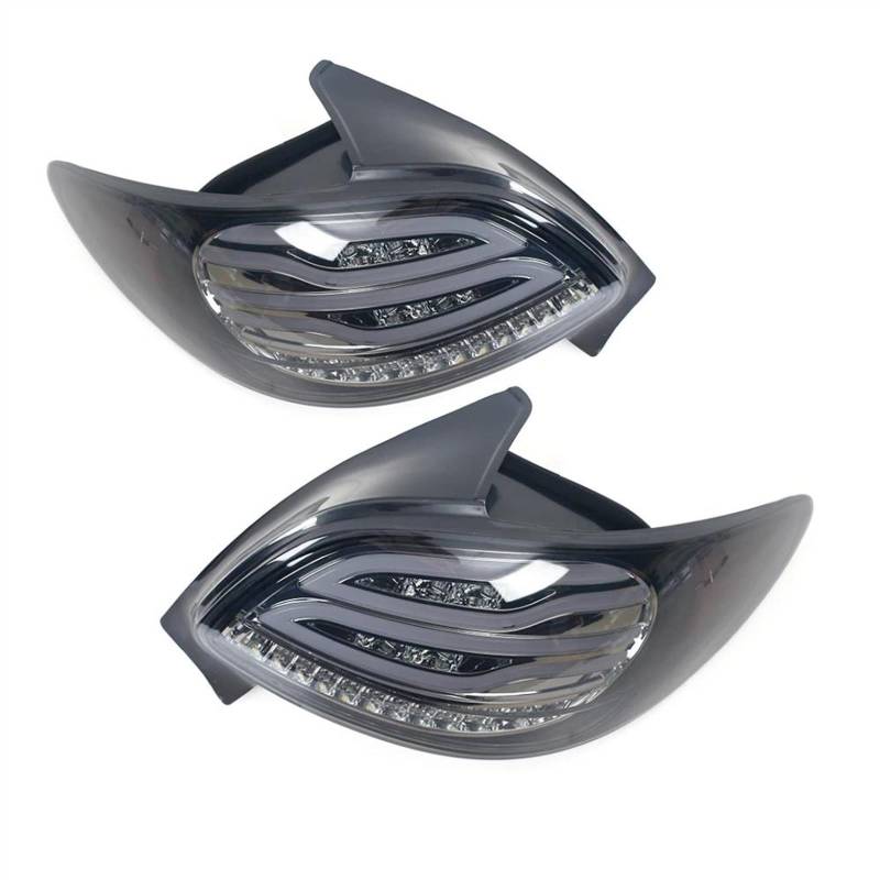 Generisch Rücklichtglas Für Peugeot 206 206CC 2004 2005 2006 2007 2008 Auto Hinten Schwanz Licht Blinker Bremse Stop Stoßstange Nebel Lampe zubehör(1 pair Smoke) von Generisch