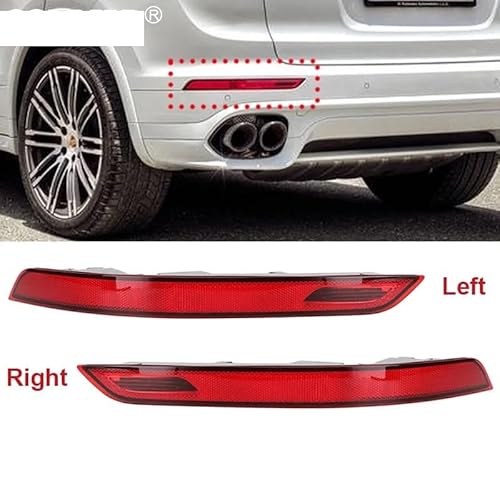 Generisch Rücklichtmontage Auto Schwanz Bremslicht Links & Rechts Hinten Stoßstange Nebel Reflektor Licht Für Mit Lampe Für Porsche Für Cayenne 2015-2017 5863110510 95863110610(Right-1Pcs) von Generisch